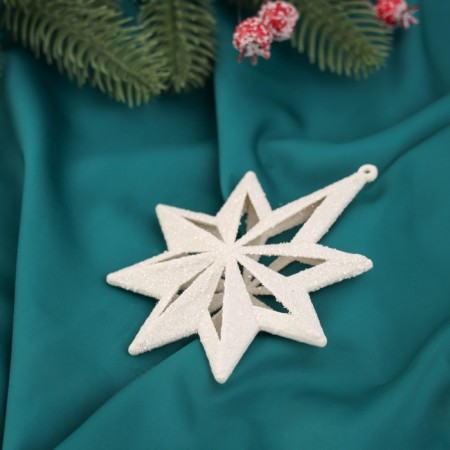 Christmas tree decoration "Snowflake is multifaceted" (set 2 pcs) 11.5x9.5 cm, white-1