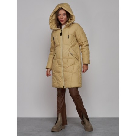 Coat insulated winter female, size 52, mustard color-5