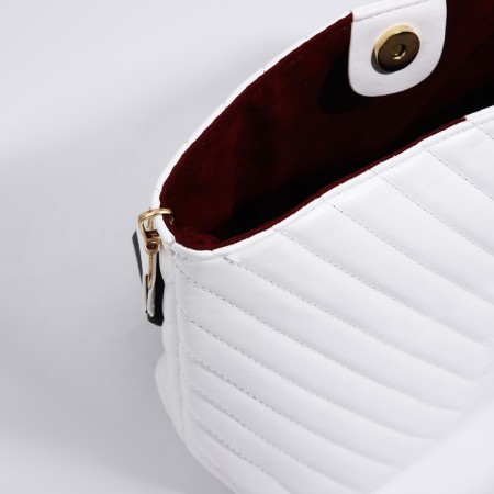 Bag Cross-Bodi with a zipper, white color-5
