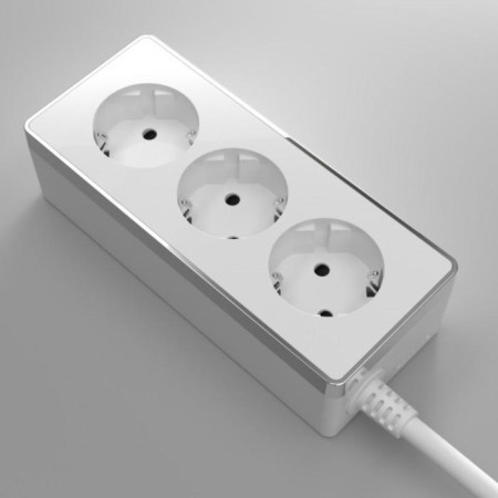 Extension cord Gallant W6523601, 3 sockets, 3 m, with salary, white