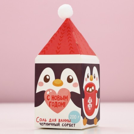 Bath salt "Fragrant winter!", 200 g, aroma of blueberry sorbet, pure happiness-3