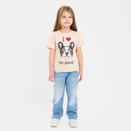 T-shirt Children's KAFTAN "DOG" R.32 (110-116), beige-5