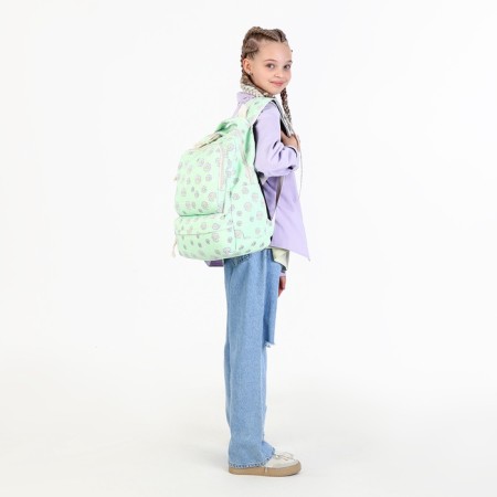 A backpack with a zipper, bag, cosmetic bag, green color-14