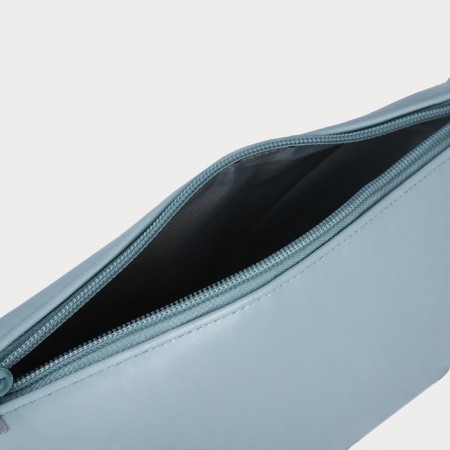 Cosmetic bag with a zipper, with a lining, blue color-2