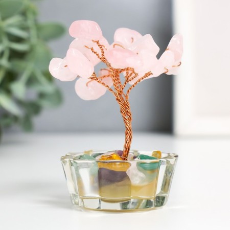 Souvenir "Cash tree in glass" 18 stones 8.5x5x5 cm-3