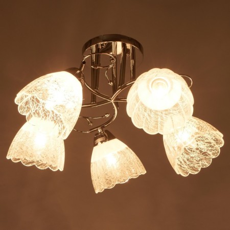 Economic Service light peony 5x60W E27, chrome 48x48x21 cm-2