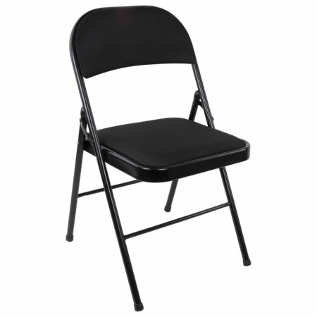 Folding stool Brabix Golf Plus CF-003 Comfort, black frame, black fabric