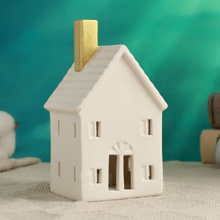 Figure with backlight "House with a gold pipe" 8x8x14cm-1