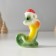 Souvenir Ceramics "Green Cobra in the New Year's cap" 4x6x8 cm