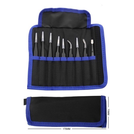 A set of tweezers for watching watches, 9 pcs, antistatic-4