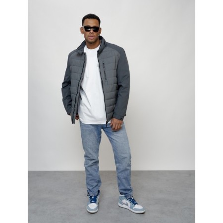 Male spring jacket, size 50, dark gray color-9