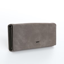 Women's wallet on the button, gray color