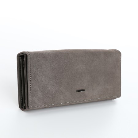 Women's wallet on the button, gray color