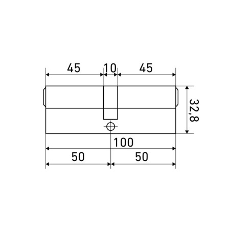 The cylinder mechanism standard Max, 100 mm (50x50), 5 keys, key/key, matte nickel-2