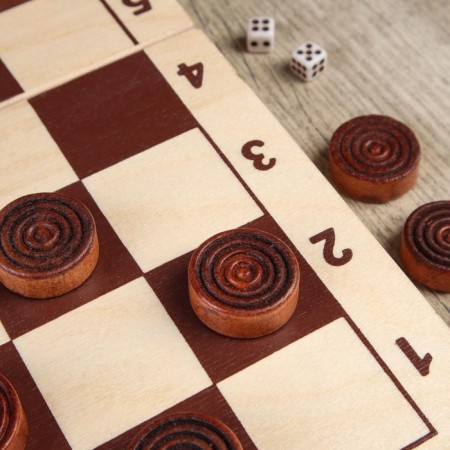 Checkers Wooden Game, D-2.3 cm, mix-4
