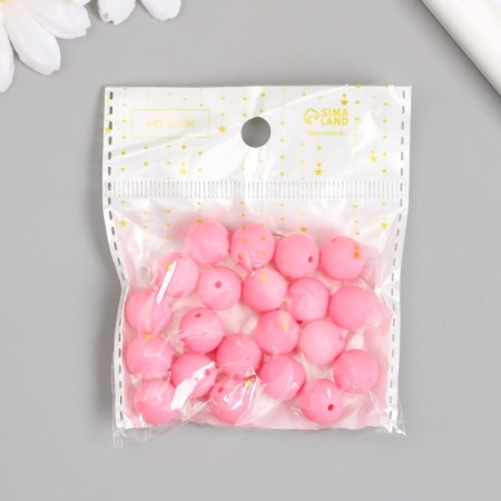 Beads for creativity plastic "warm pink" matte d = 1.2 cm set 20 g-3