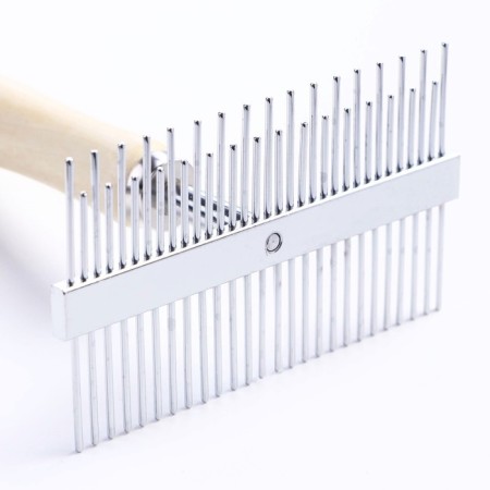 Combuscular comb there is double -sided, wooden handle-1