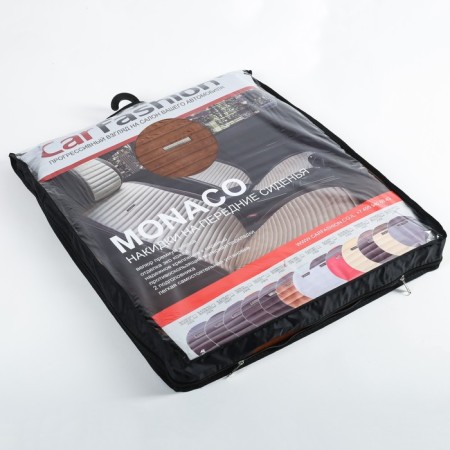 Monaco capacities, 3D, premium velur, set 2 pcs black/light brown-2