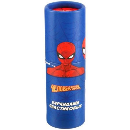 Colored pencils in a tube, 12 colors, trihedral, spider man-2
