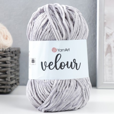 Yarn "Velour" 100% micropoliester 170m/100g (867 light gray)-4