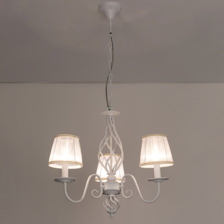 Suspended chandelier Citilux "Rowena" CL427130, 65x65x65 cm, 3x60W, E14, white color-3