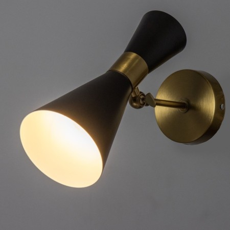Sconces "Bianca" 1he27 40W black and gold 12x26x26 cm-2