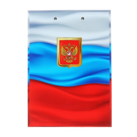 A4 tablet with A4 clamp, Russia's design, laminated cardboard, "with flag"-2