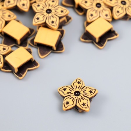 Beads for creativity plastic "Ethno. Star Flower" set of 20 g 1.9x1.9x0.7 cm