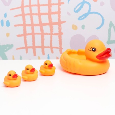 A set of bathing toys in the bath "Mom Duck and three ducks" 4 pcs, rubber, 13 x 6 cm-1