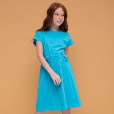 Dress for girls, height 122 cm, blue color