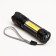 Manual battery flashlight, 400 mAh, 1 W, LED, COB, 3 modes