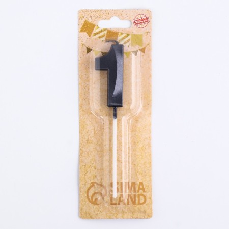 Candle in the cake on the skewer "Gran", the number "1", black, 5 cm-6