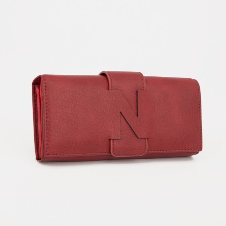 Women's wallet on magnets, red color