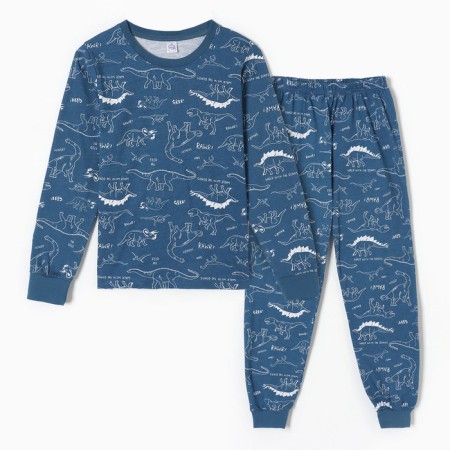 Pajamas for boys, jeans color, height 128 cm