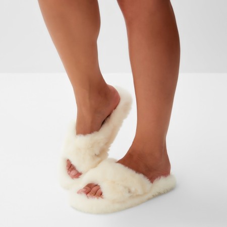 Women's slippers with an open nose size 37, milk color-13