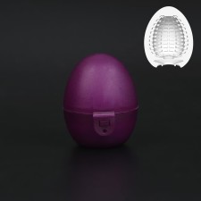 Masturbator EGG OKI-hips, embossed, in a case for storage, purple