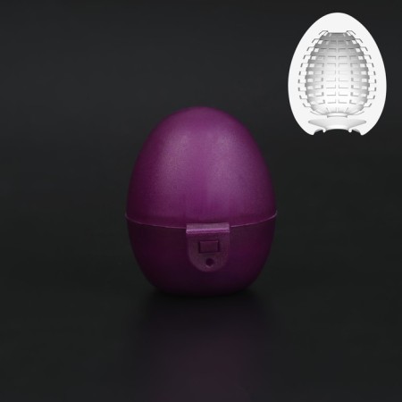 Masturbator EGG OKI-hips, embossed, in a case for storage, purple