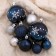 Set of balls plastic D-3 cm, D-4 cm, D-6 cm, 34 pcs "Night snowflakes" silver-blue
