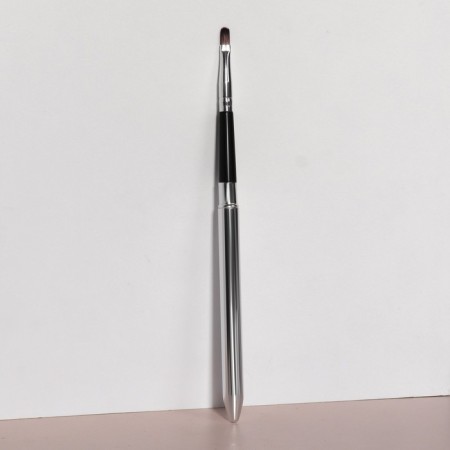 Makeup brush, compact, 17.5 cm, black/silver color-3