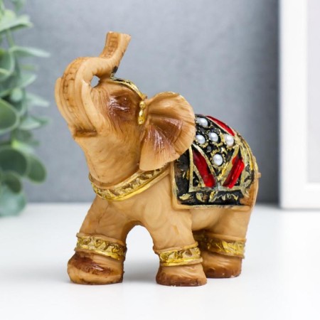 Polystone souvenir "Seven Elephants of Popon with pearls" H-10.5; 9.5; 8; 7.5; 6.5; 6; 5 cm-4