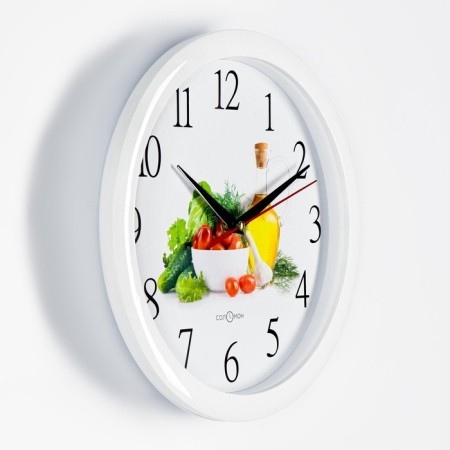 Wall watches, D-28 cm, kitchen, "vegetables", silent-1