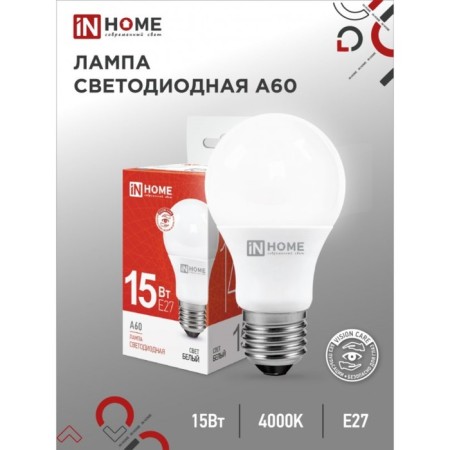 LED lamp In Home Led-A60-VC, E27, 15 W, 230 V, 4000 K, 1430 lm