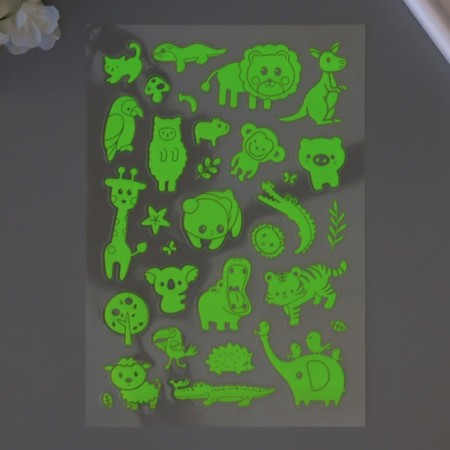 Plastic sticker phosphorus "amazing animals" mix 27x15.5 cm-3