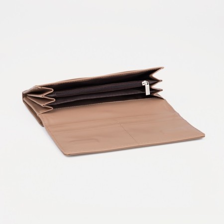 Women's wallet on magnets, beige color-3