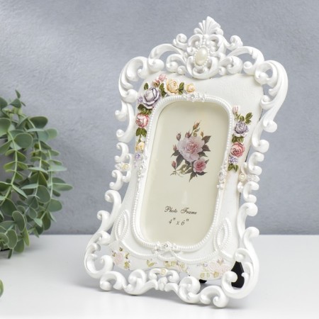 Polystone photo frame 10x15 cm "Roses and medallion" 26.5x20 cm-1