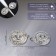 Cardigan clamp "Ellipse", white color in silver