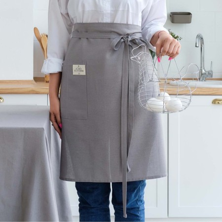 Apron Ethel ECO, Gray Color, 60x64 +/- 6 cm, 70% HL, 30% flax, 190 g/m2