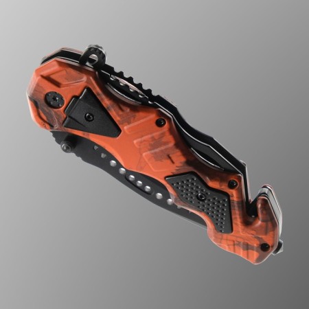 Folding stinger knife, blade - 3cr13, handle - aluminum, orange camouflage, 10 cm-1