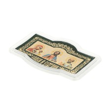 Save and save the icon into the car, triptych, plastic with embossing