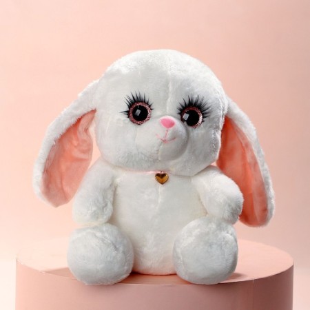 Soft toy "Bunny La Pu-la", white color, 20 cm-1